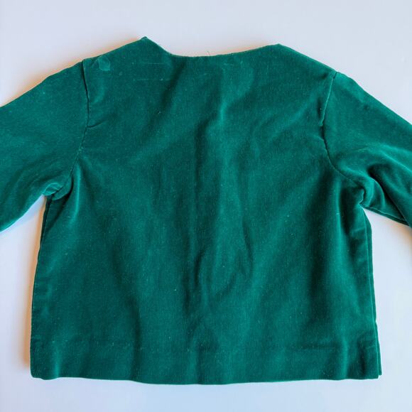 Vintage Baby Suspender Short Set Green Velour 6-9m - Picture 7 of 16